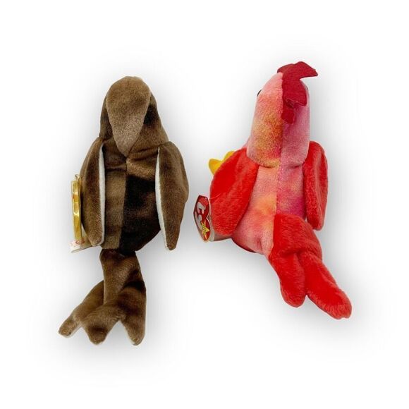 Ty Beanie Baby Babies Stuffed Animal Plush Toy Lot of 2 Strut Rooster Early Bird - Picture 2 of 6